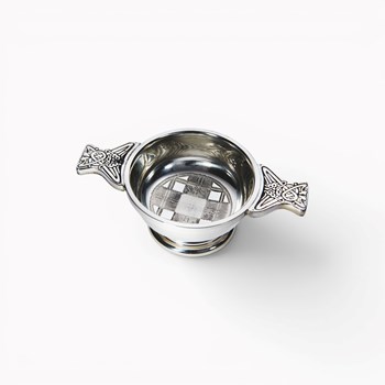 Tartan Small Pewter Quaich Tartan Small Pewter Quaich