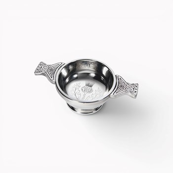 Thistle Stamp Small Pewter Quaich