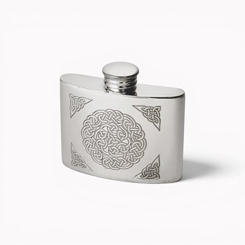 Celtic Knot 2oz Pewter Kidney Hip Flask