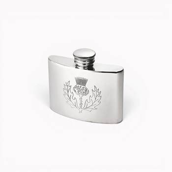 2oz thistle stamp kidney flask