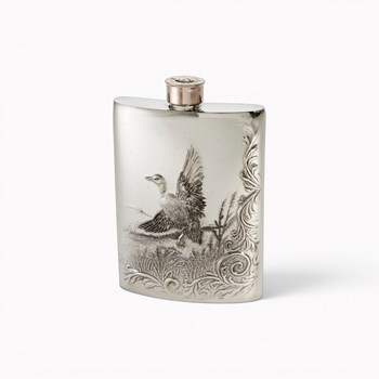 Embossed Mallard 3oz Top Pocket Flask