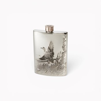 Embossed Mallard 3oz Top Pocket Flask
