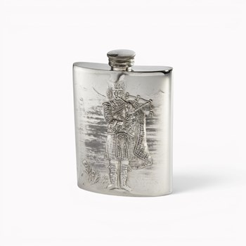 Embossed Piper 3oz Top Pocket Flask