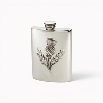 Embossed Thistle 3oz Top Pocket Flask