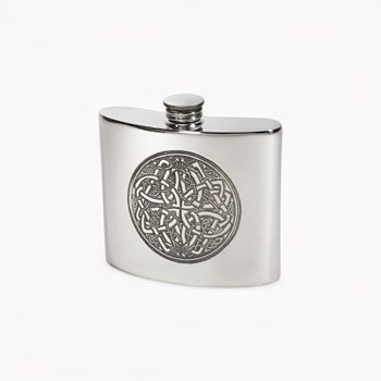6oz Pewter Celtic circle kidney hip flask