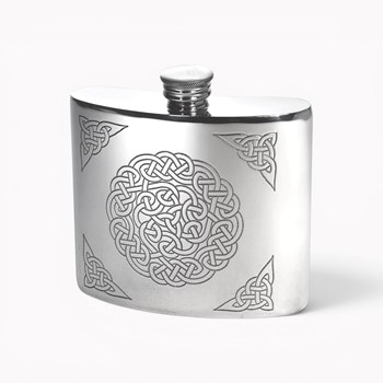 6oz celtic Knot pewter kidney hip flask