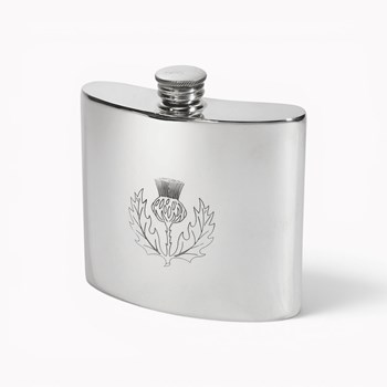 6oz Thistle pewter kidney hip flask