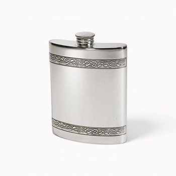 Celtic Bands 6oz Pewter Kidney Hip Flask