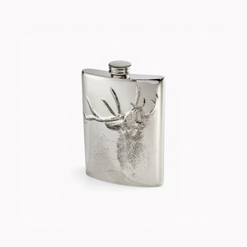 Embossed Roaring Stag 6oz Flask Embossed Roaring Stag 6oz Flask