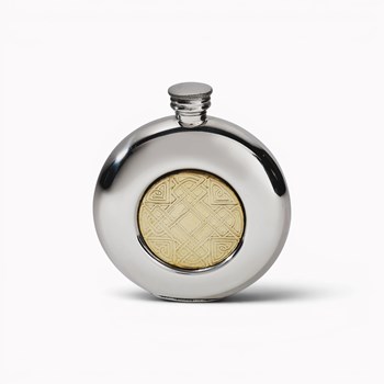 Round Pewter Celtic Gold Flask