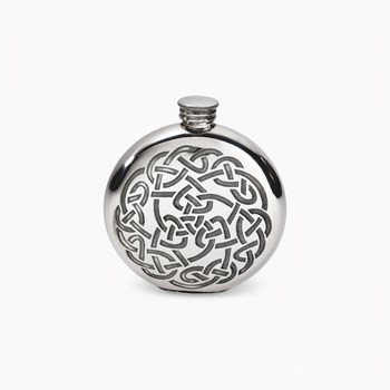 Round Pewter Celtic Knot Flask