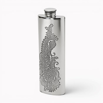 Paisley 3oz Pewter Purse Flask