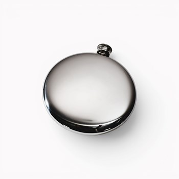 4oz round pewter Sporran Flask