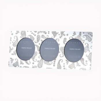 Paisley Pewter Triple Picture Frame Paisley Pewter Triple Picture Frame