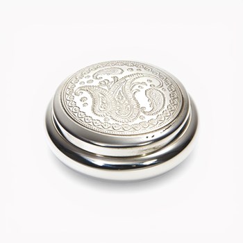 Paisley Round Pewter Trinket Box Paisley Round Pewter Trinket Box
