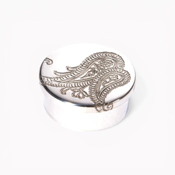 Paisley Small Pewter Trinket Box