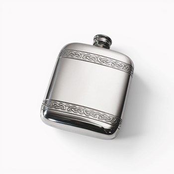 Celtic Bands pewter pocket flask