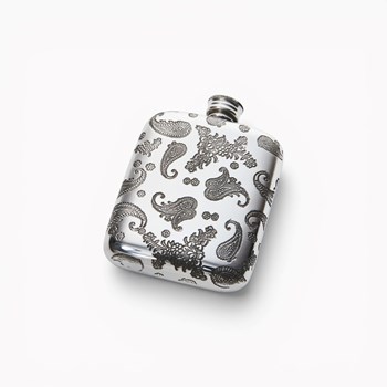 Paisley 4oz Pewter Pocket Flask Paisley 4oz Pewter Pocket Flask
