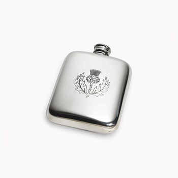 Thistle Stamp 4oz Pewter Pocket Flask