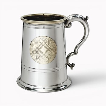 Celtic Gold Pewter And Brass Tankard