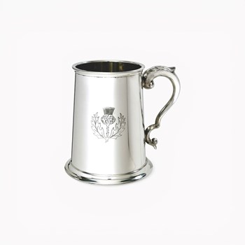 Thistle Stamp Pewter Tankard Thistle Stamp Pewter Tankard