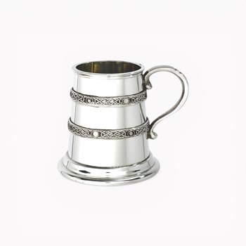 Double Celtic Bands Pewter Baby Mug