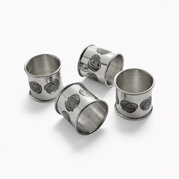 Charles Rennie Mackintosh Four Pewter Napkin Rings