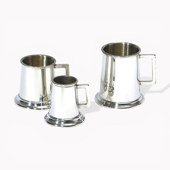 Set Of Three Pewter Tankard Measures