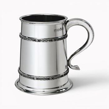 Double Celtic Bands Pewter Tankard