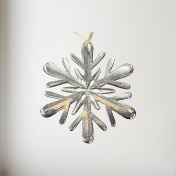 Pewter Snowflake Christmas Tree Decoration Initial A Touchmarked Pewter Keyring