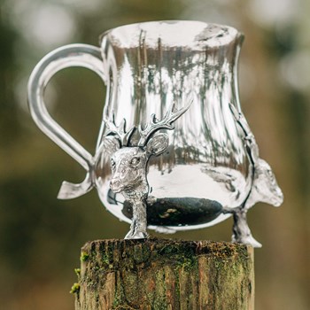 Reindeer Feet Pewter Tankard, 1 Pint Beer Mug, Christmas Hot Chocolate Gift, Georgian pewter 1 pint tankard