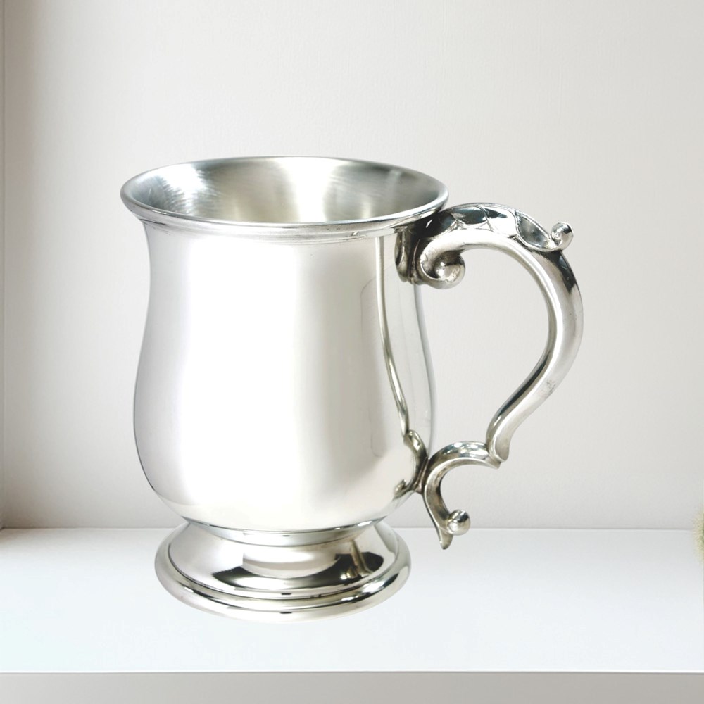 Classic Georgian One pint Pewter Tankard