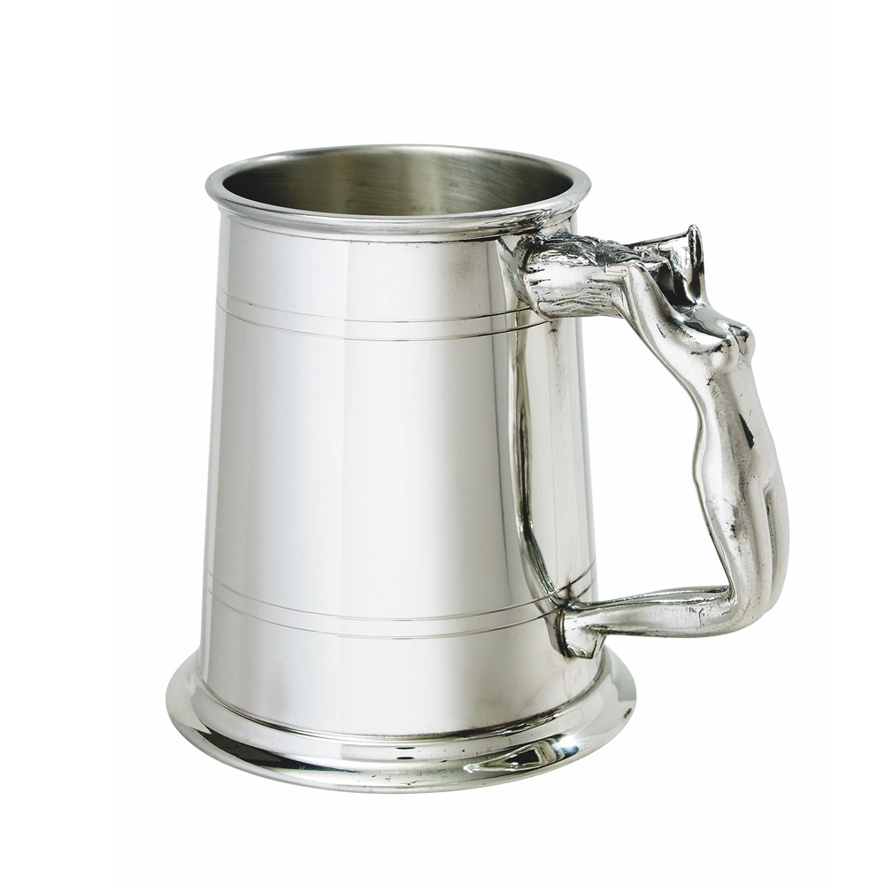 Nymph Handle One Pint Pewter Tankard