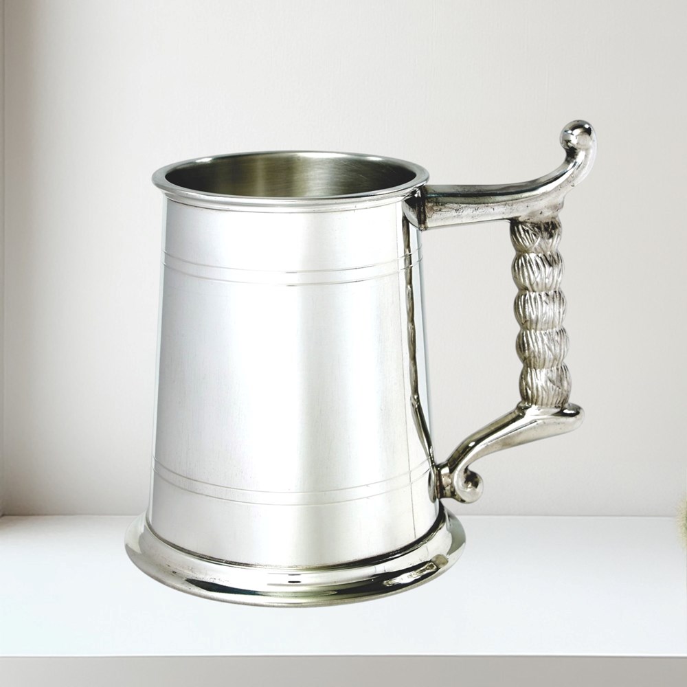 Rope Handle One Pint Pewter Tankard