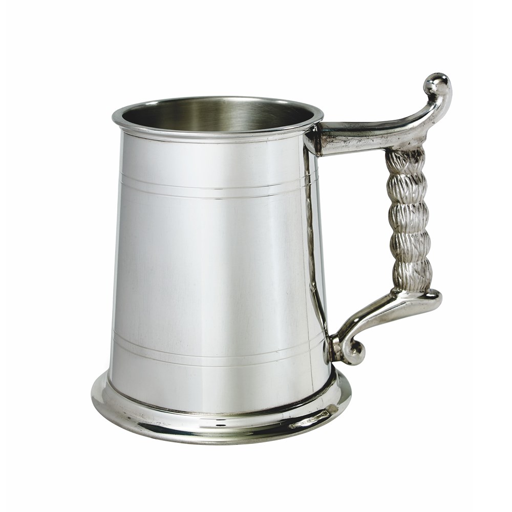 Rope Handle One Pint Pewter Tankard