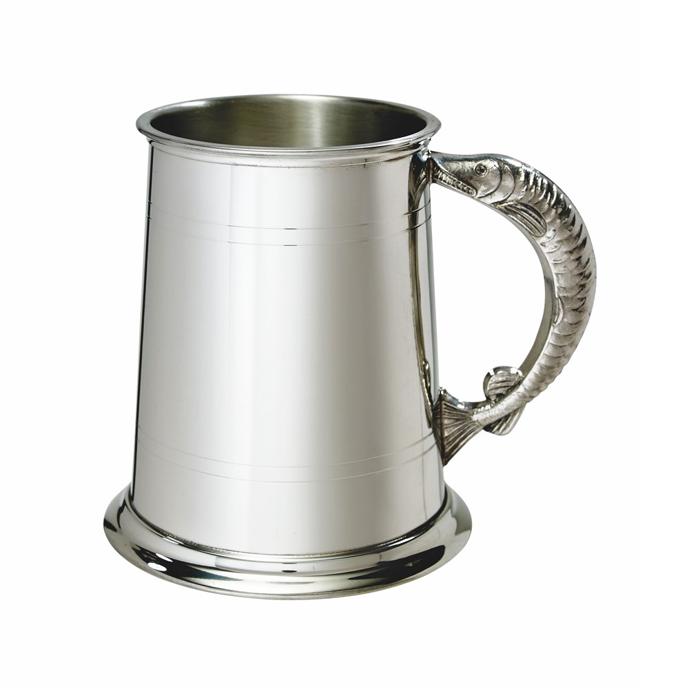 Fish Handle One Pint Pewter Tankard