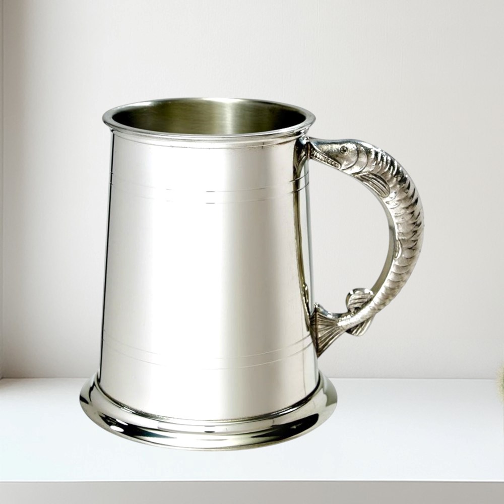 Fish Handle One Pint Pewter Tankard