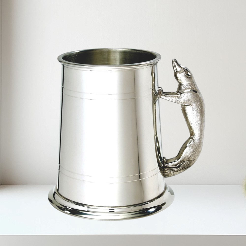 Fox Handle One Pint Pewter Tankard