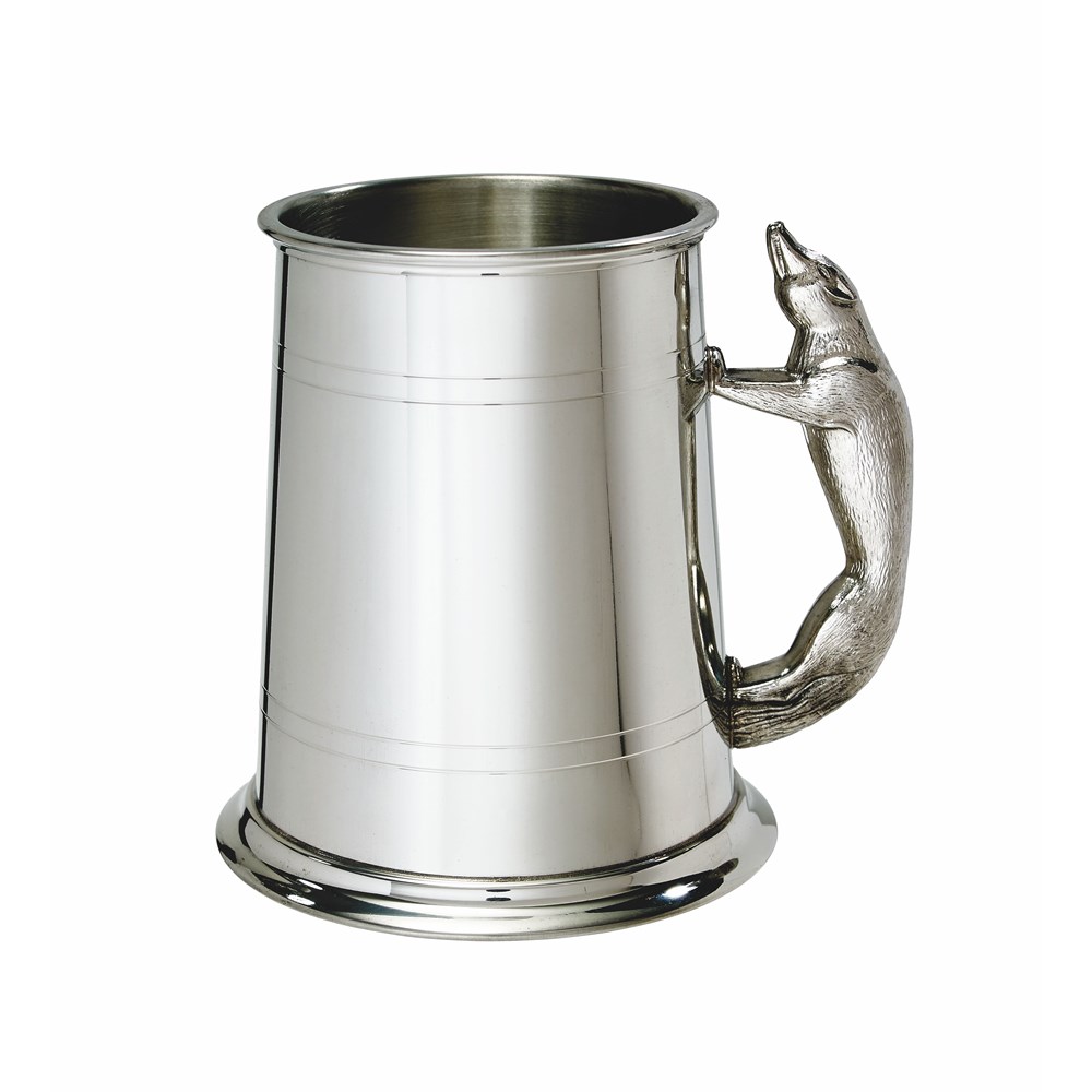 Fox Handle One Pint Pewter Tankard