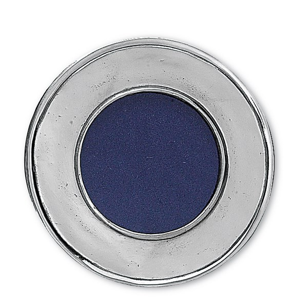 Pewter round picture frame plain large