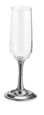 Pewter & glass champagne flute