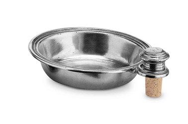 Pewter wine coaster with stopper