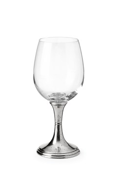 Pewter & glass red wine glass