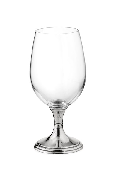 Pewter & glass water goblet