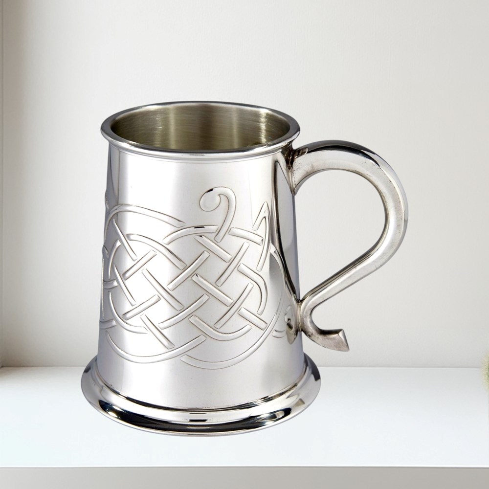 Jura Celtic Embossed One Pint Pewter Tankard