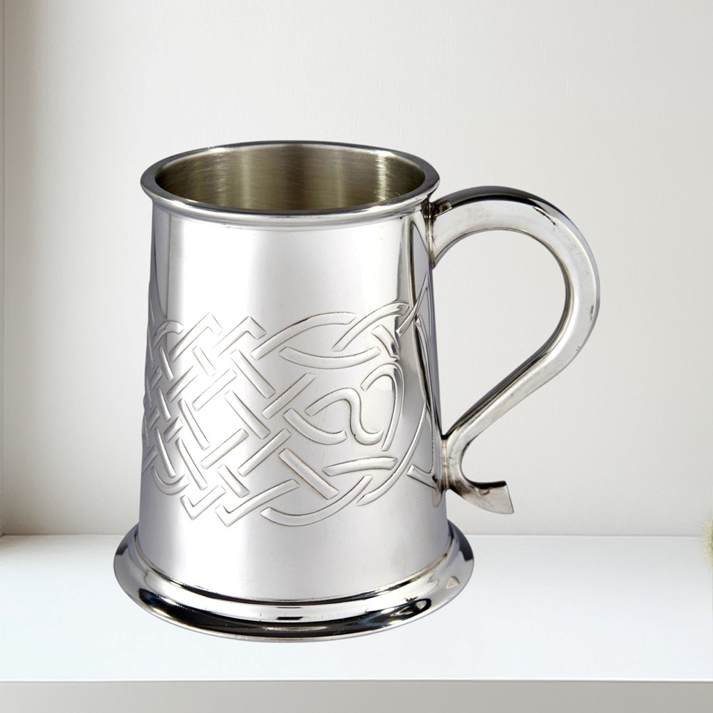 Islay Celtic Embossed One Pint Pewter Tankard