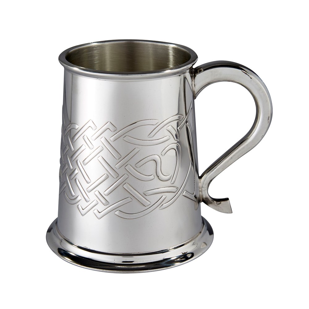 Islay Celtic Embossed One Pint Pewter Tankard
