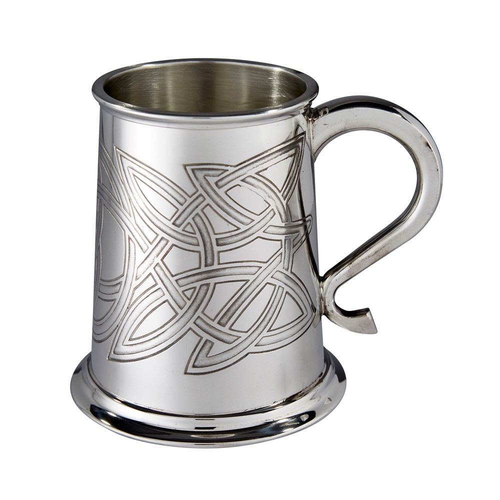 Skye Celtic Embossed One Pint Pewter Tankard