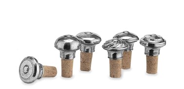 Pewter wine corks - set of six