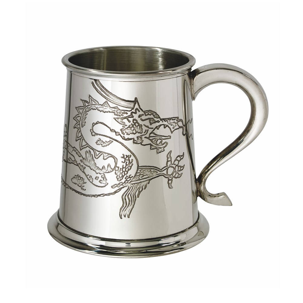 Chinese Dragon One Pint Pewter Tankard
